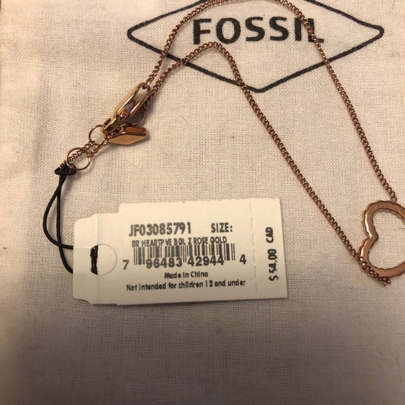 NWT Rose Gold Heart Fossil Bracelet - Picture 5 of 5